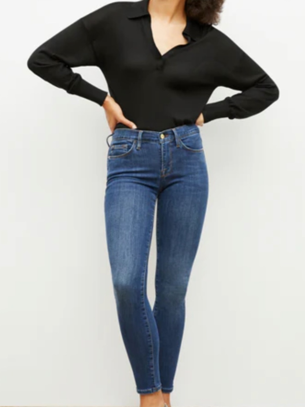 Frame Denim Le High Skinny Crop size 29 in Nebula Blue